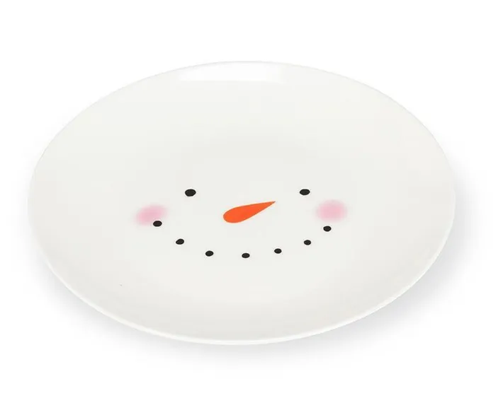 Abbott Snowman Face Appetizer Plate Earrings