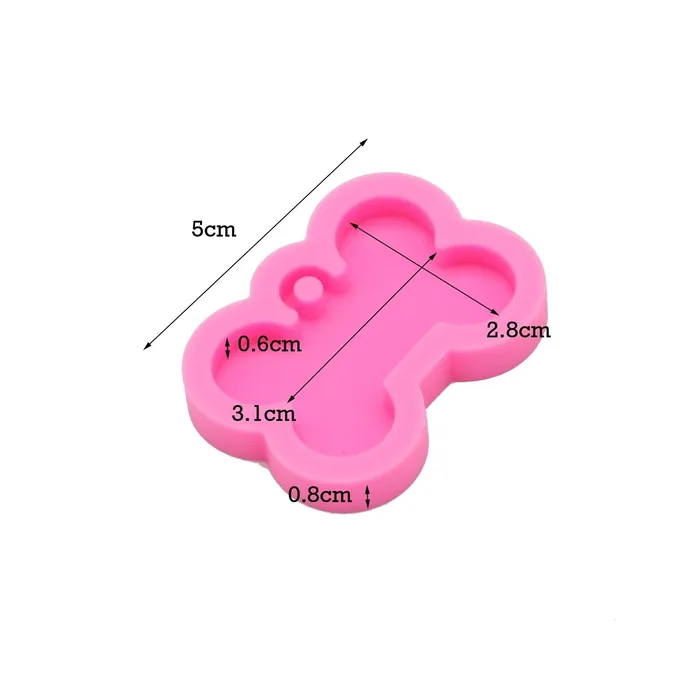 Resin Art Hub Dog Bone Shape Silicone Mould Earrings