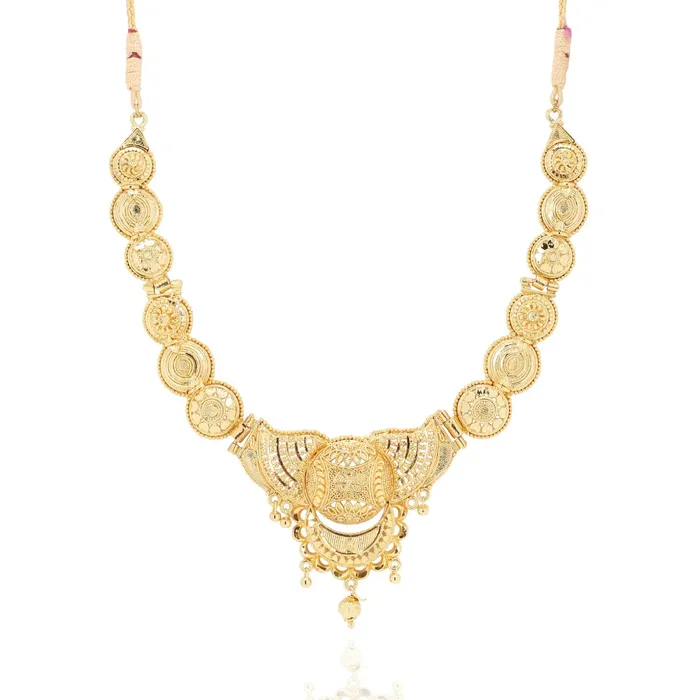 Yellow Chimes Yellow Chimes Ethnic One Gram Gold Designer Antique Golden Traditional Choker Necklace With Earrings Wedding Jewellery Set for Women Girls Necklaces