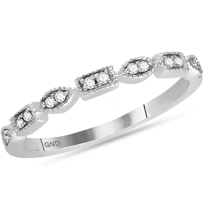 14kt White Gold Womens Round Diamond Stackable Band Ring 110 Cttw mayamila Rings 14kt White Gold Womens Round Diamond Stackable Band Ring 110 Cttw mayamila Rings