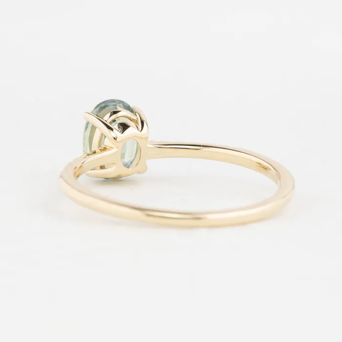 Audrey Ring 125ct Light Blue Green Montana Sapphire 14K Yellow Gold One of a kind Envero Jewelry Rings Audrey Ring 125ct Light Blue Green Montana Sapphire 14K Yellow Gold One of a kind Envero Jewelry Rings
