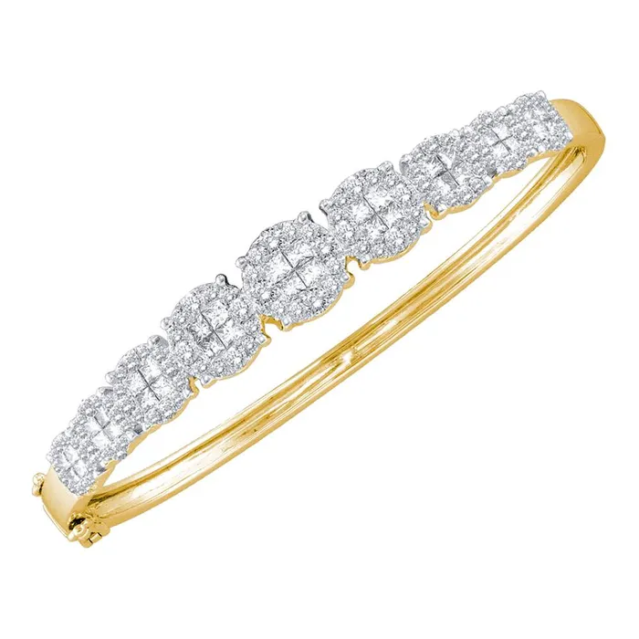 Bracelets 14kt Yellow Gold Womens Princess Round Diamond Soleil Bangle Bracelet 3110 Cttw mayamila Bracelets 14kt Yellow Gold Womens Princess Round Diamond Soleil Bangle Bracelet 3110 Cttw mayamila