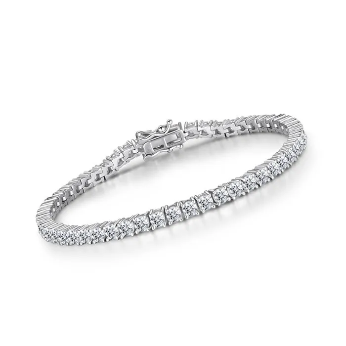 Bracelets shine of diamond Shinning Classic 4mm Tennis Bracelet In Sterling Silver Bracelets shine of diamond Shinning Classic 4mm Tennis Bracelet In Sterling Silver