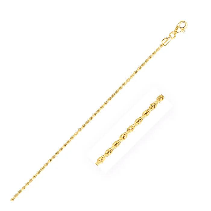 Earrings MayaMila 20mm 10k Yellow Gold Diamond Cut Rope Anklet