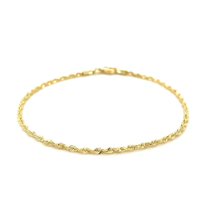 Earrings MayaMila 20mm 10k Yellow Gold Diamond Cut Rope Anklet