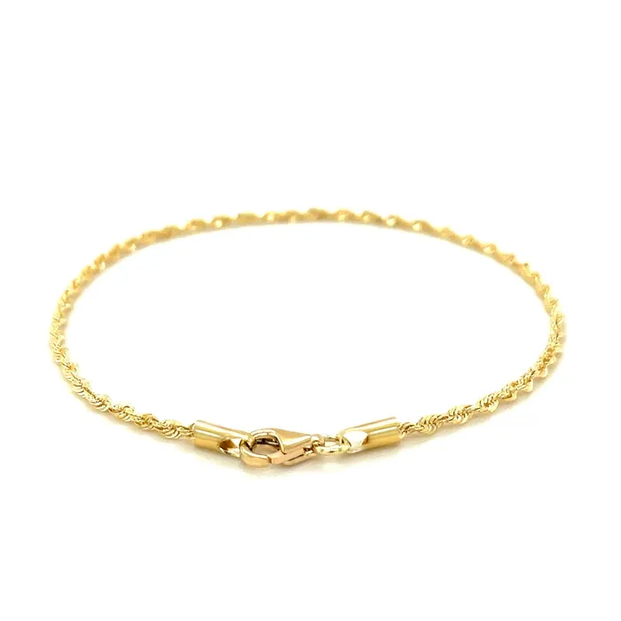 Earrings MayaMila 20mm 10k Yellow Gold Diamond Cut Rope Anklet