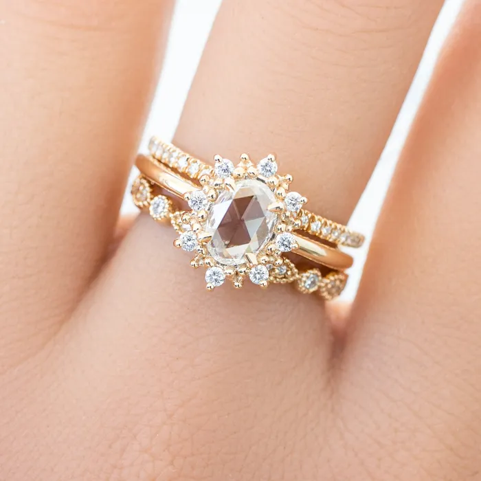 Envero Jewelry Victoria Ring 049ct Oval Rose Cut Diamond 14K Yellow Gold One of a kind Rings Envero Jewelry Victoria Ring 049ct Oval Rose Cut Diamond 14K Yellow Gold One of a kind Rings
