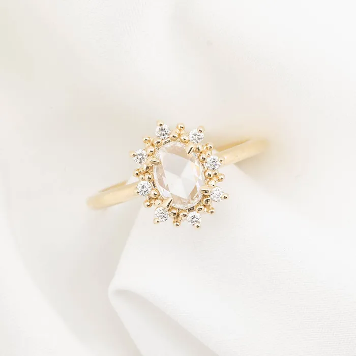 Envero Jewelry Victoria Ring 049ct Oval Rose Cut Diamond 14K Yellow Gold One of a kind Rings Envero Jewelry Victoria Ring 049ct Oval Rose Cut Diamond 14K Yellow Gold One of a kind Rings