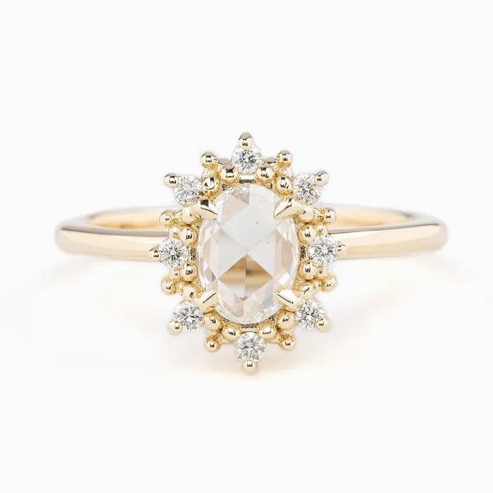 Envero Jewelry Victoria Ring 049ct Oval Rose Cut Diamond 14K Yellow Gold One of a kind Rings Envero Jewelry Victoria Ring 049ct Oval Rose Cut Diamond 14K Yellow Gold One of a kind Rings