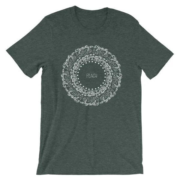 HeidiJHale Designs Earrings Pretty As A Peach Mandala ShortSleeve Unisex TShirt