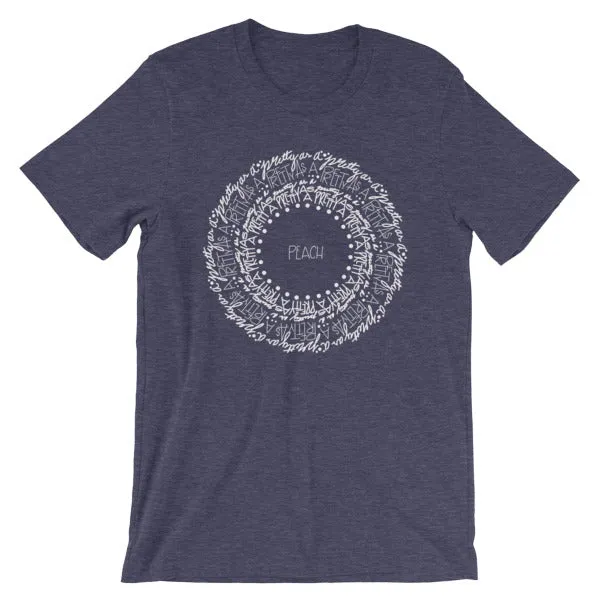 HeidiJHale Designs Earrings Pretty As A Peach Mandala ShortSleeve Unisex TShirt
