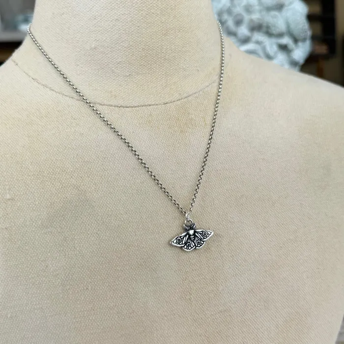 HeidiJHale Designs Necklaces Sterling Silver Lunar Moth Necklace HeidiJHale Designs Necklaces Sterling Silver Lunar Moth Necklace