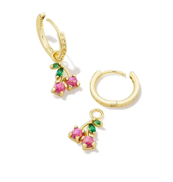 Kendra ScottCherry Gold Huggie Earrings in Berry Kyocera Opal 9608866471 Kendra Scott Earrings