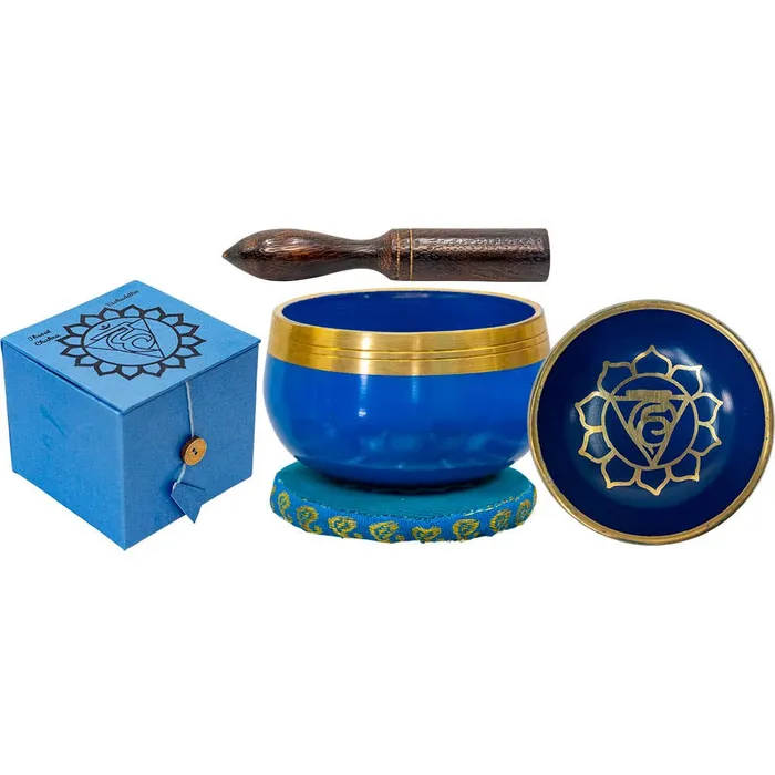 Kheops International Mini Chakra Singing Bowl Blue Throat Each Rings