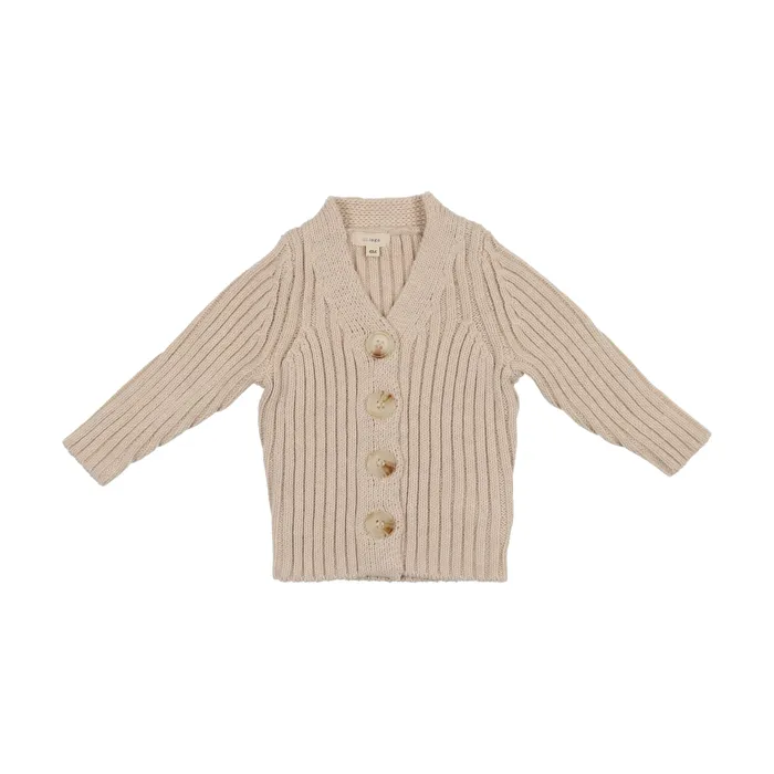 Lil Legs Earrings Lil Legs Knit V Cardigan Ecru