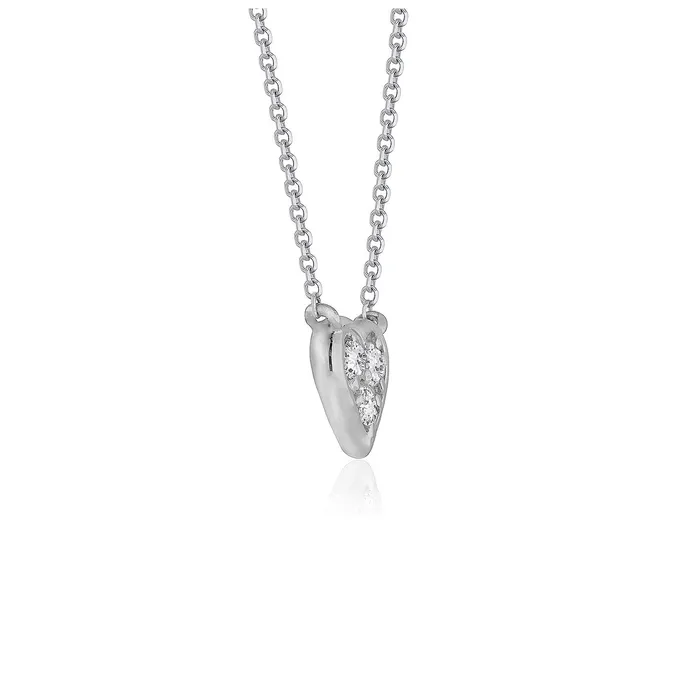 MayaMila Necklaces Diamond Heart Design Pendant in 14k White Gold