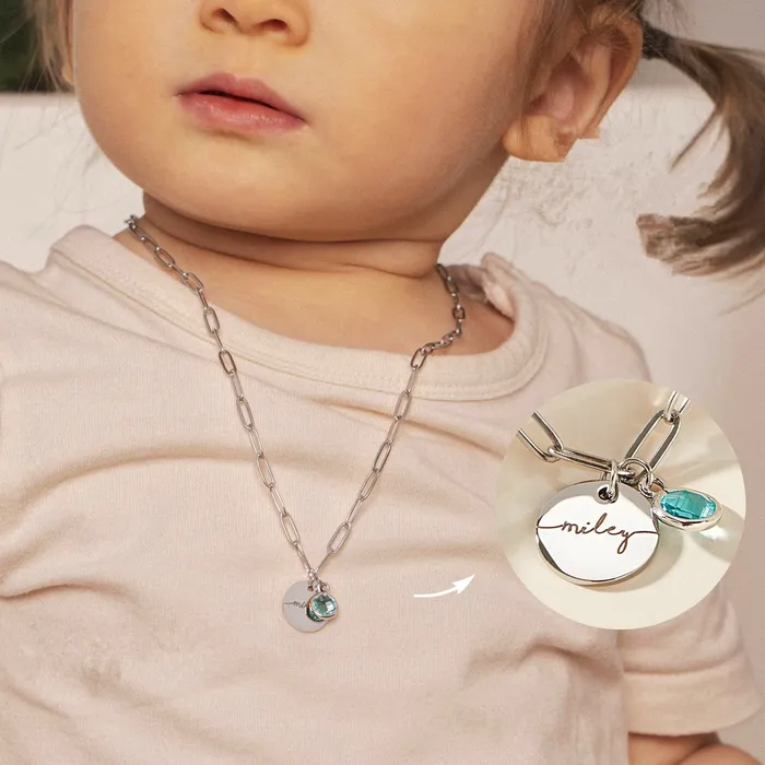 Necklaces Personalized Birthstone Baby Necklace Juzan Jewelry