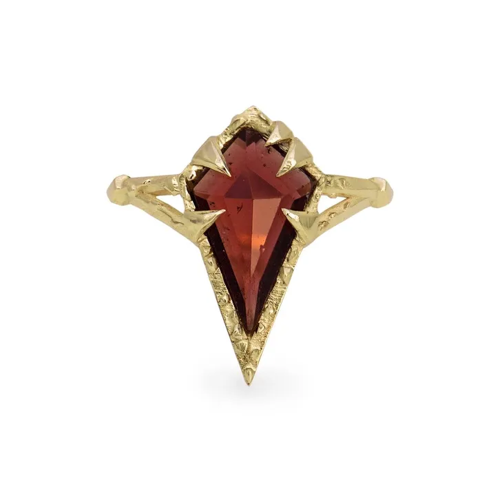 Rings Karch Wolfe Mystical Solitaire ring in 10k Yellow Gold with Garnet