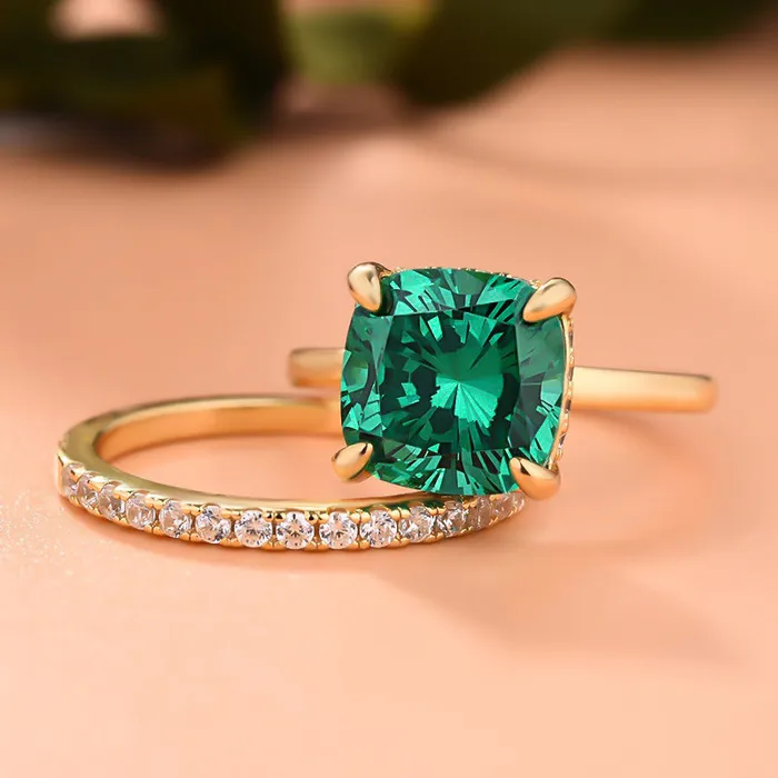 Shineofdiamond Rings 35 CT Cushion Cut Paraiba Tourmaline Sterling Silver Wedding Bridal Set Shineofdiamond Rings 35 CT Cushion Cut Paraiba Tourmaline Sterling Silver Wedding Bridal Set