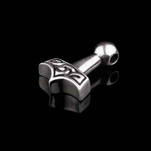 Small Thors Hammer with Knotwork Northan Viking Silver Necklaces
