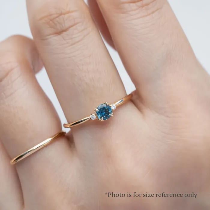 Sofia Ring 4mm 030ct Blue Green Montana Sapphire 14K Yellow Gold Envero Jewelry Rings