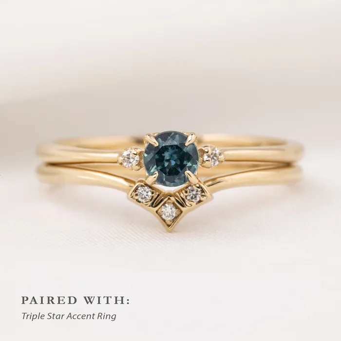 Sofia Ring 4mm 030ct Blue Green Montana Sapphire 14K Yellow Gold Envero Jewelry Rings