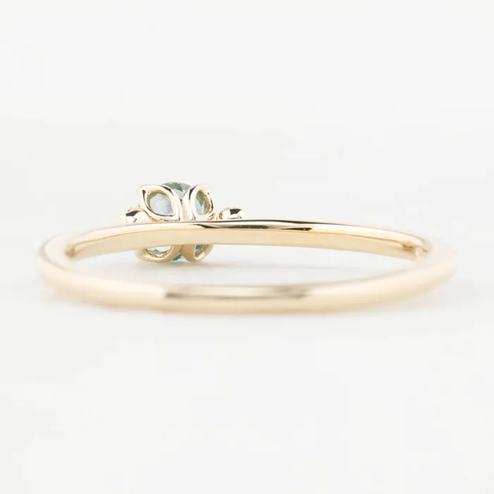 Sofia Ring 4mm 030ct Blue Green Montana Sapphire 14K Yellow Gold Envero Jewelry Rings