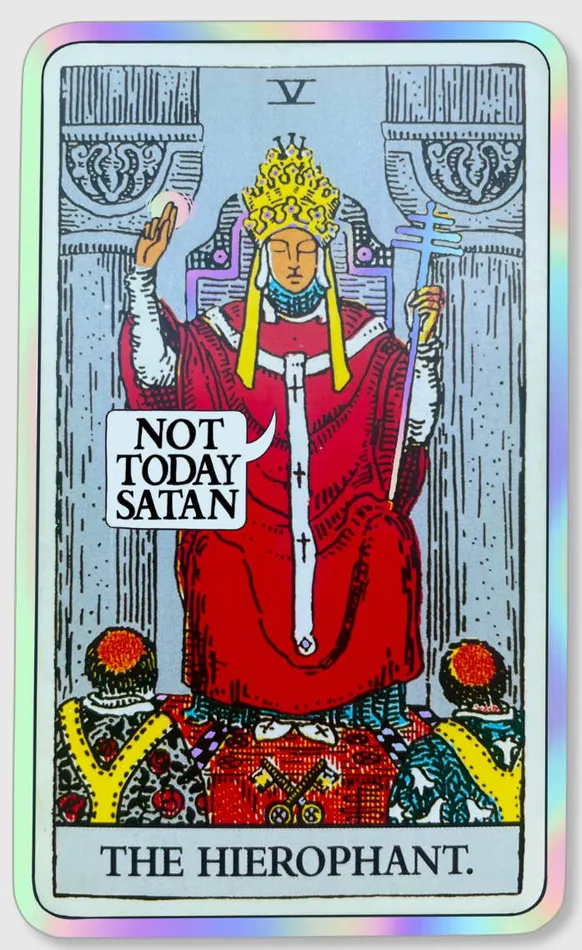 The Hierophant Holographic Tarot Sticker Witch Rich Earrings