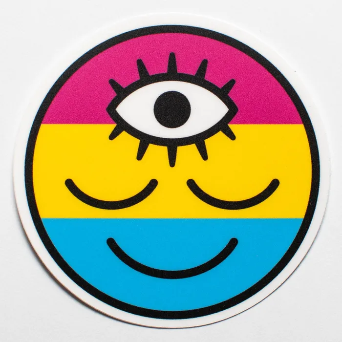 Wokeface Earrings Sticker Flag Pansexual