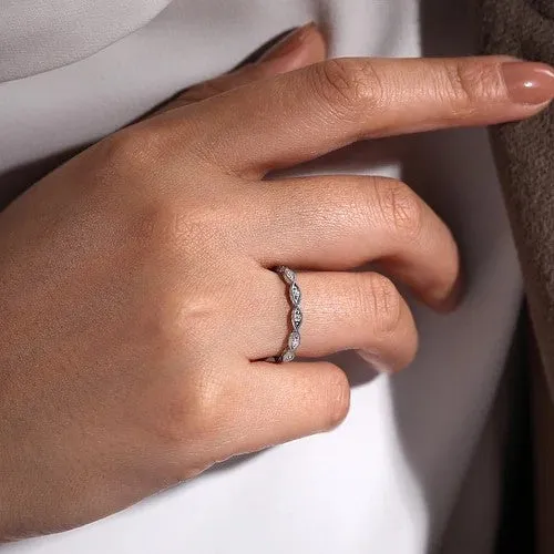 14K White Gold Diamond Bujukan Marquise Station Ring GABRIEL CO Rings