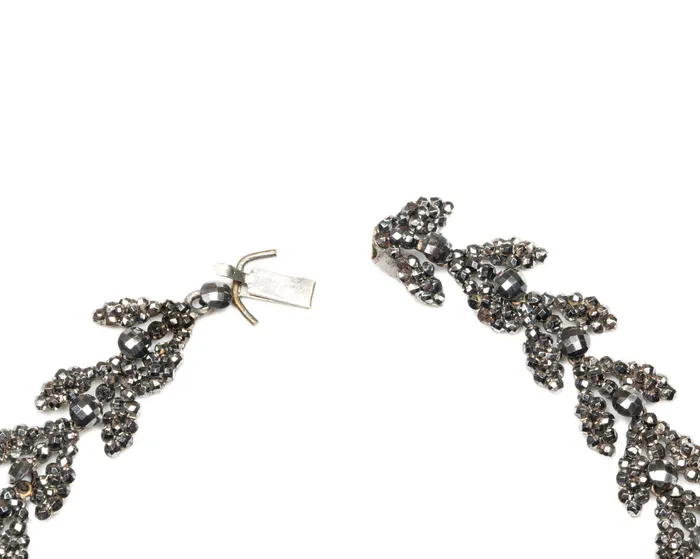 Bell Bird Antiques Necklaces Mid 19th Century Cut Steel Floral Necklace