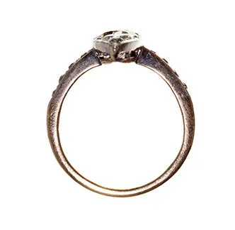 Bell Bird Antiques Rings Edwardian Navette Cluster Diamond Ring