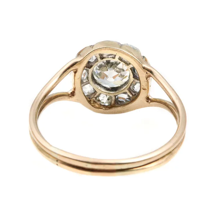 Bell Bird Antiques Rings Victorian Old Mine Cut Diamond Cluster Ring