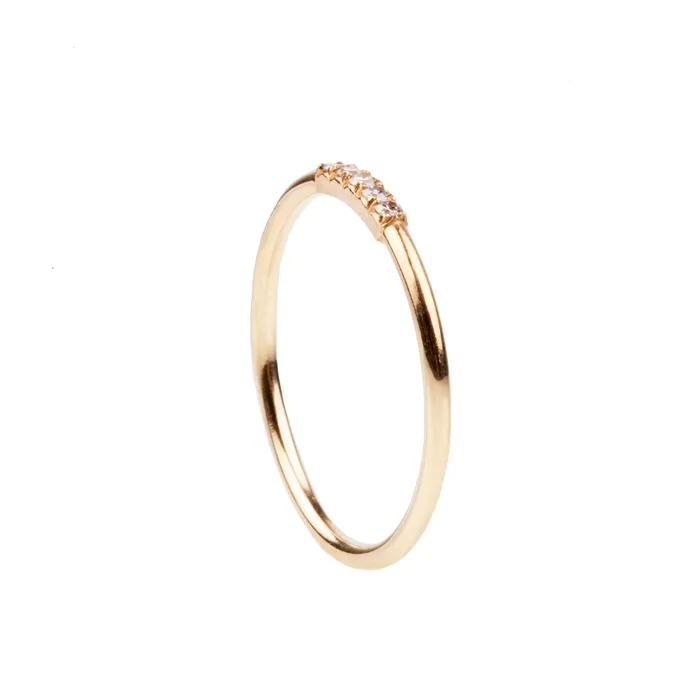 Bell Bird Pav set Five stone Diamond Band Bell Bird In House Rings