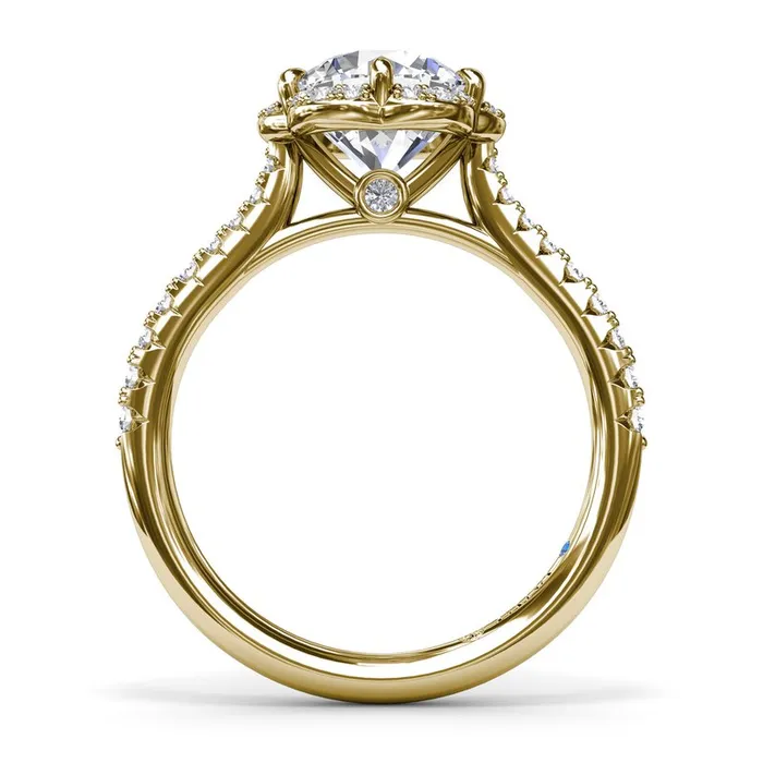 Blossoming Halo Diamond Engagement Ring FANA Rings