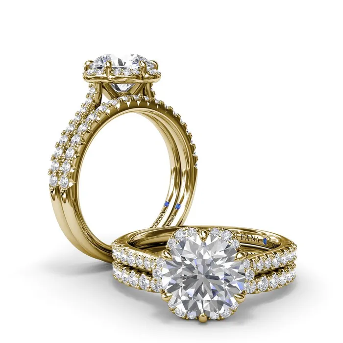Blossoming Halo Diamond Engagement Ring FANA Rings