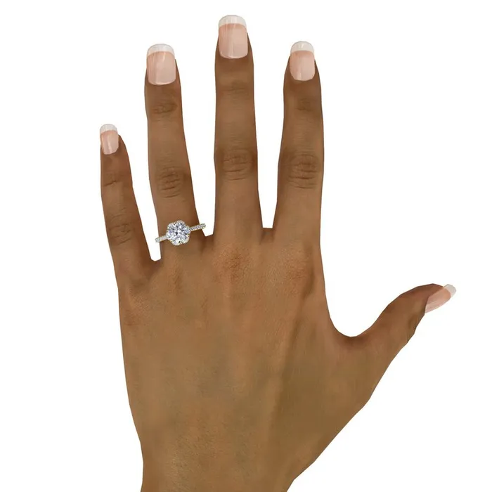 Blossoming Halo Diamond Engagement Ring FANA Rings