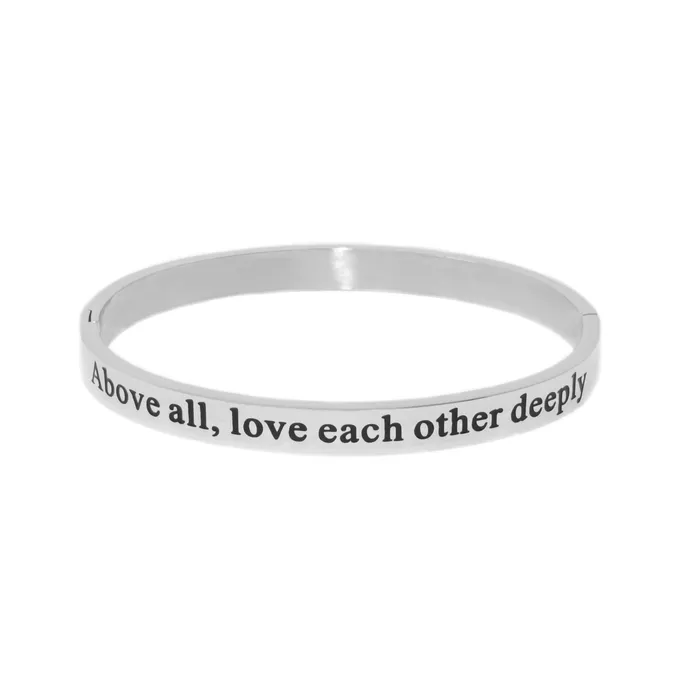 Bracelets Forever Truth All Above Love Each Other Silver Bangle Bracelet