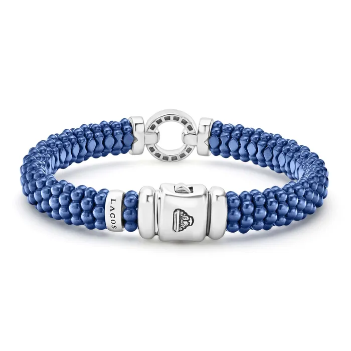 Bracelets LAGOS Blue Caviar Ceramic Diamond Circle Bracelet 9mm