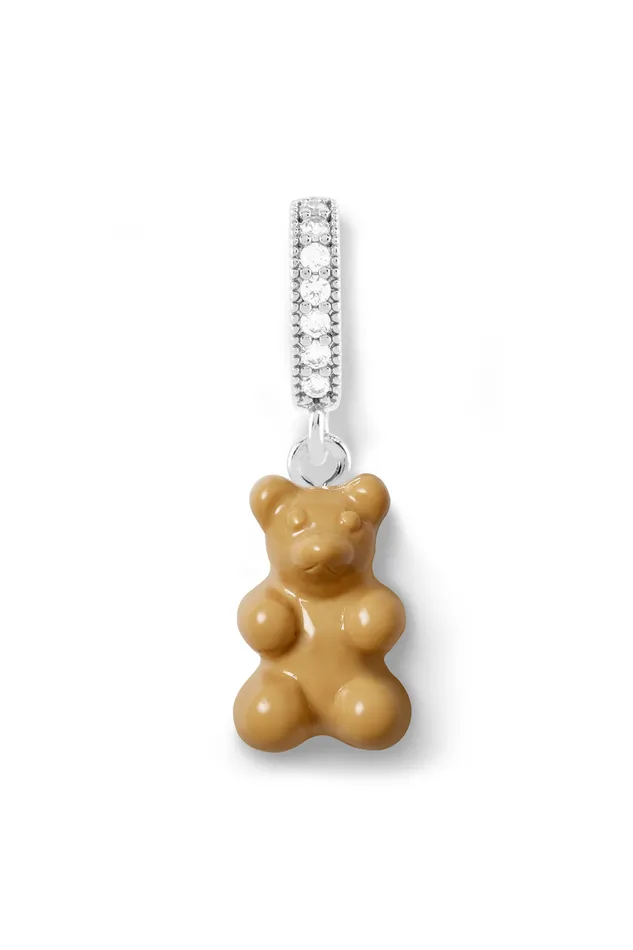 Crystal Haze Jewelry Nostalgia bear Pave Connector Silver Plated Salt Caramel Rings