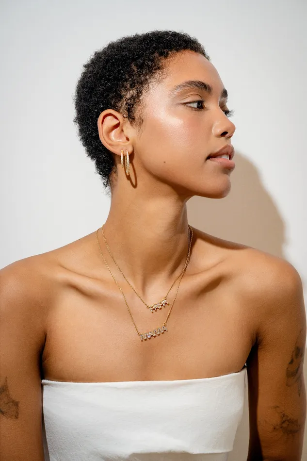 Crystal Haze Jewelry Papa Baguette Necklace Necklaces