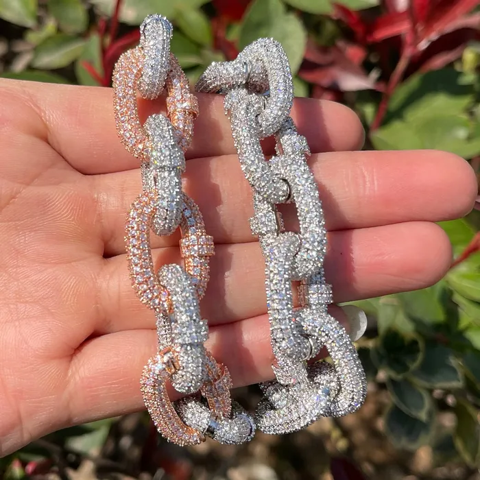 Cuban Box Link Bracelets 11MM Cuban Box Link Iced Out Diamond Bracelet