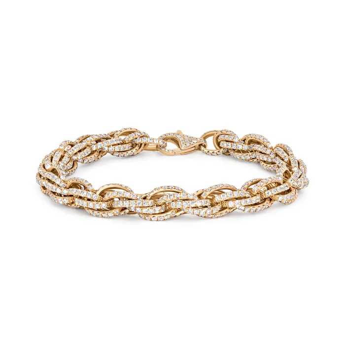Diamond Twisted Link Bracelet Polachecks Collection Bracelets