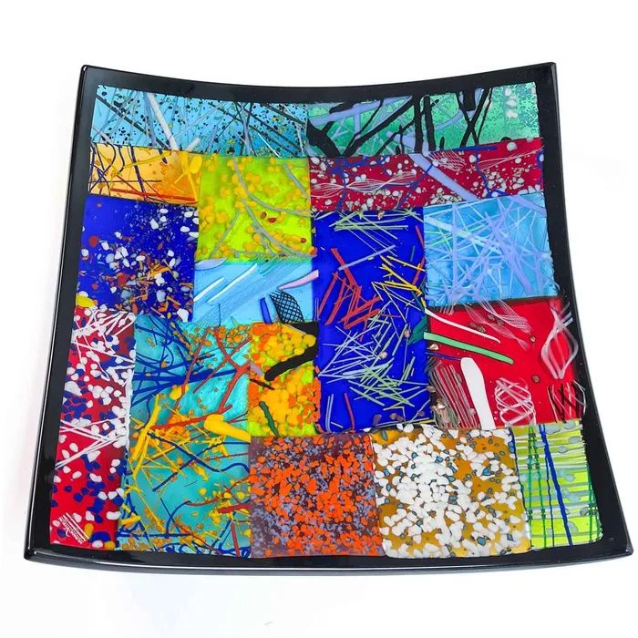 Earrings Alfier Maurizio Patchwork Squared Glass Trinket Tray