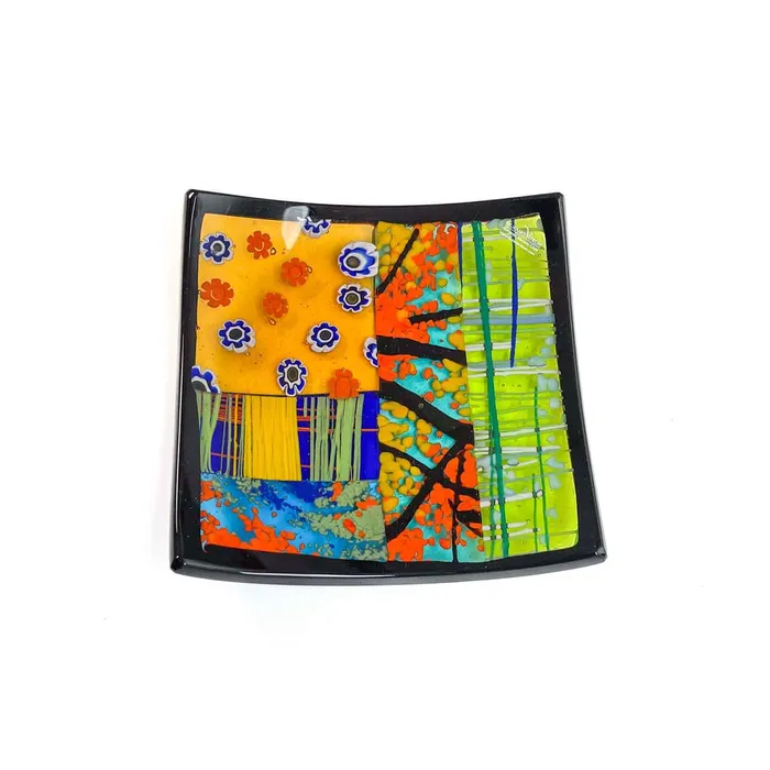 Earrings Alfier Maurizio Patchwork Squared Glass Trinket Tray