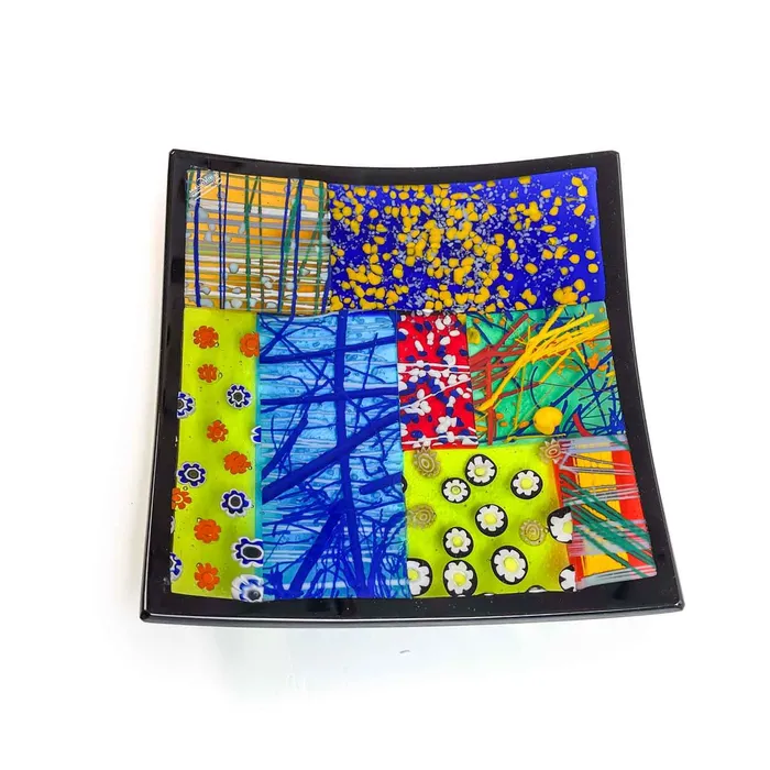 Earrings Alfier Maurizio Patchwork Squared Glass Trinket Tray