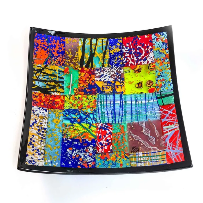 Earrings Alfier Maurizio Patchwork Squared Glass Trinket Tray