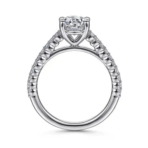 GABRIEL CO Rings Emberlyn 14K White Gold Round Diamond Engagement Ring Setting Only