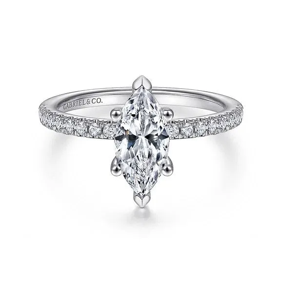 GABRIEL CO Rings Ulani 14K White Gold Marquise Diamond Engagement Ring Setting Only GABRIEL CO Rings Ulani 14K White Gold Marquise Diamond Engagement Ring Setting Only