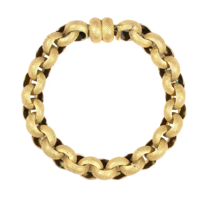 Georgian Pinchbeck Chain Link Bracelet Bell Bird Antiques Bracelets